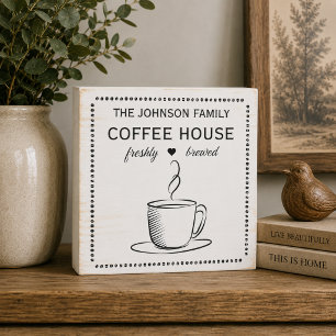 Family Coffee House Wooden Box Sign