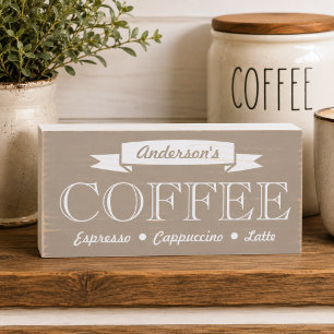 Family Coffee Shop Wooden Box Sign
