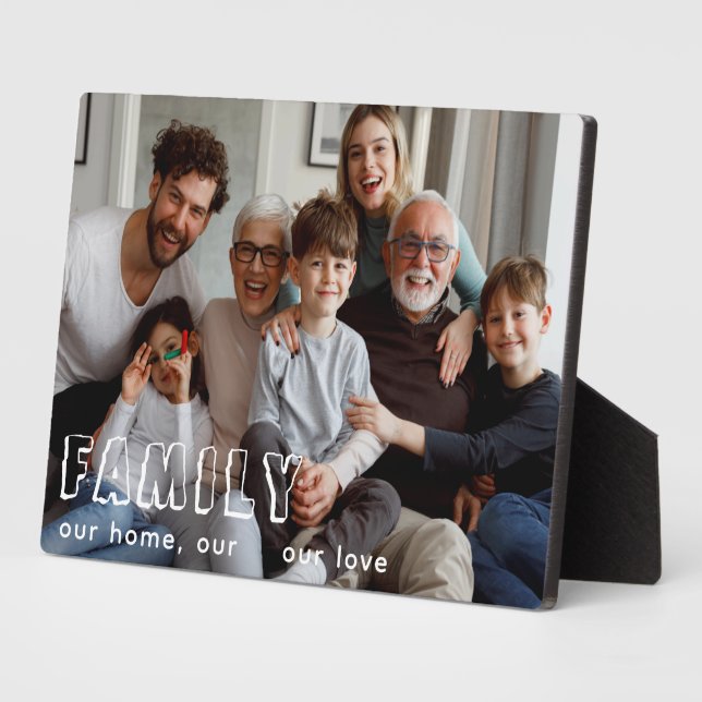 Family Collage Chic Photo  Plaque (Side)