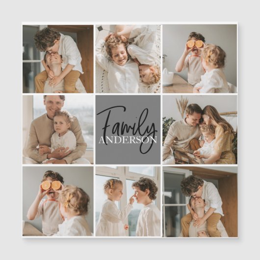 Family Collage Photo & Personalized Grey Gift (Front)