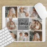 Family Collage Photo & Personalized Grey Gift Mouse Pad<br><div class="desc">Create a beautiful and personalized family collage with eight photos, accompanied by a personalized family name in grey. This unique and thoughtful gift is perfect for commemorating special moments and celebrating the love and bond within a family. The collage features eight carefully selected photos that you can provide, showcasing cherished...</div>