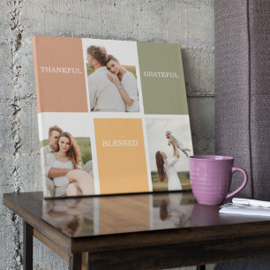Family Collage Photo   Thankful Blessed Grateful Canvas Print