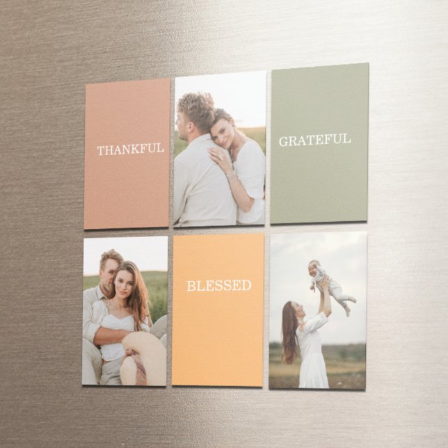 Family Collage Photo | Thankful Blessed Grateful Magnet (Creator Uploaded)