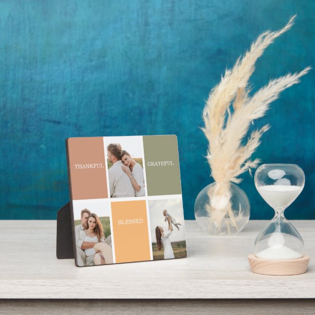 Family Collage Photo | Thankful Blessed Grateful Plaque (Insitu)