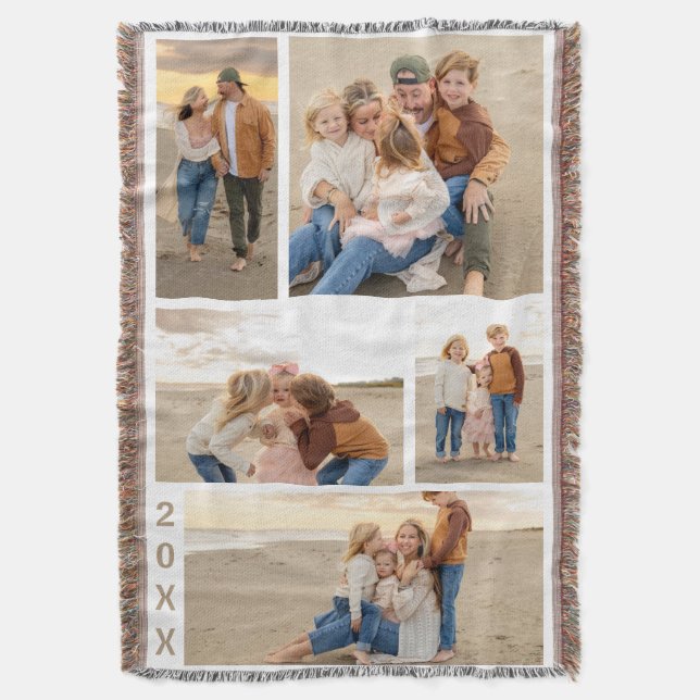 Family Collage Photo  Throw Blanket (Front Vertical)