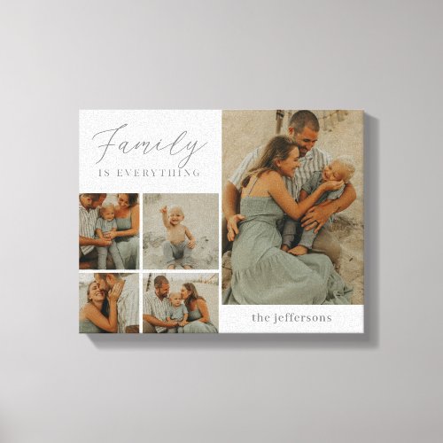 Family Collage Rustic Modern Custom Wrapped Canvas