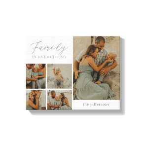 Family Collage Rustic Modern Custom Wrapped Canvas Print