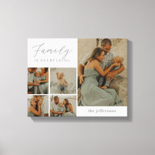 Family Collage Rustic Modern Custom Wrapped Canvas Print