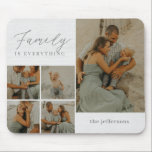 Family Collage Rustic Modern Personalized Mousepad<br><div class="desc">Personalized photo gift designed by Berry Berry Sweet. Visit our site at www.berryberrysweet.com for modern stationery and custom gifts.</div>