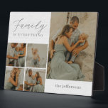 Family Collage Rustic Modern Photo Desktop Plaque<br><div class="desc">Simply personalize with your text and photo(s) and create a one-of-a-kind gift for yourself or someone you love! Background color can be changed to any color of your choice!</div>