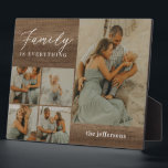 Family Collage Rustic Modern Photo Desktop Plaque<br><div class="desc">Simply personalize with your text and photo(s) and create a one-of-a-kind gift for yourself or someone you love! Background color can be changed to any color of your choice!</div>