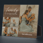 Family Collage Rustic Modern Photo Desktop Plaque<br><div class="desc">Simply personalize with your text and photo(s) and create a one-of-a-kind gift for yourself or someone you love! Background color can be changed to any color of your choice!</div>