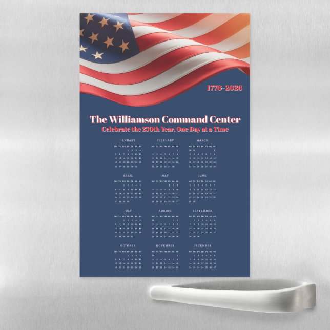 Family Command Center • 1776–2026 Calendar Magnetic Dry Erase Sheet (In Situ)