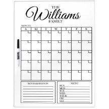 Family Command Center Dry Erase Board