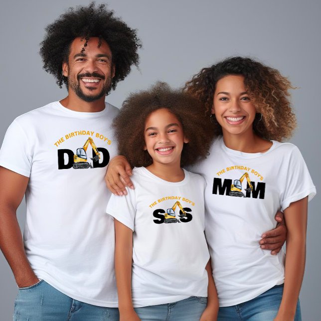 Family Construction Birthday Mom Dad Sister T-Shirt (Creator Uploaded)