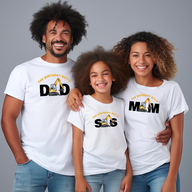 Family Construction Birthday Mom Dad Sister T-Shirt (Creator Uploaded)