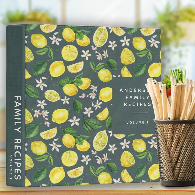 Family Cookbook | Citrus Lemon Recipe 3 Ring Binder (Creator Uploaded)