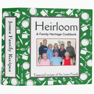 Family Cookbook - Customize 2-inch GREEN Binder