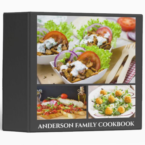 Family cookbook DIY photo healthy food recipes 3 Ring Binder