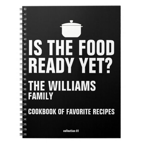 family cookbook of favorite recipes black notebook