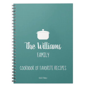 family cookbook of favorite recipes blue notebook