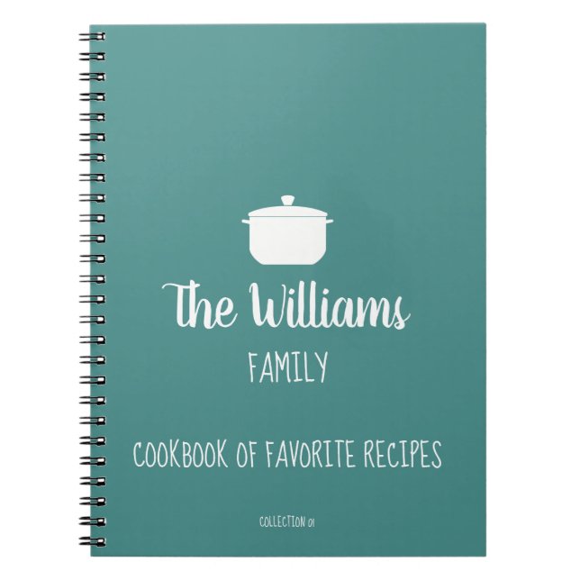 family cookbook of favorite recipes blue notebook (Front)