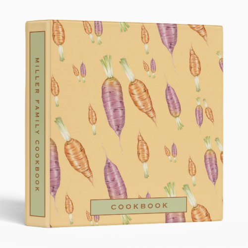 Family Cookbook Recipe  Carrots  Custom Text 3 Ring Binder