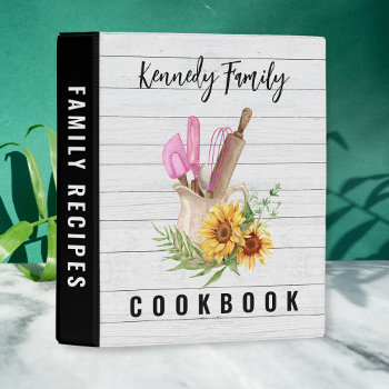 Family Cookbook Rustic Wood Farmhouse Recipe Mini Binder by semas87 at Zazzle