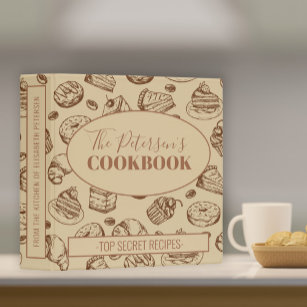 Family cookbook vintage cookies pattern recipes 3 ring binder