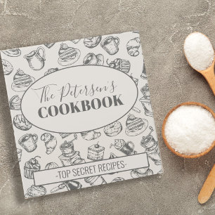 Family cookbook vintage kitchen pattern recipes 3 ring binder