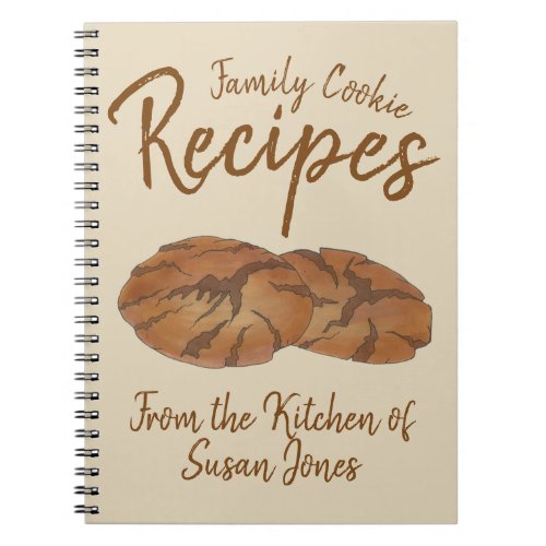 Family Cookie Recipes Personalized Gingersnap Notebook
