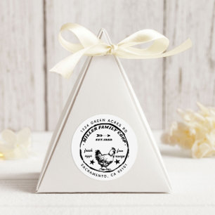 Family Coop Hen Fresh Eggs Return Address Classic Round Sticker