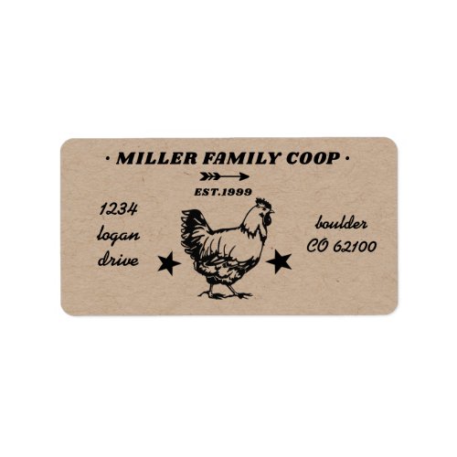 family coop hen fresh eggs return address label