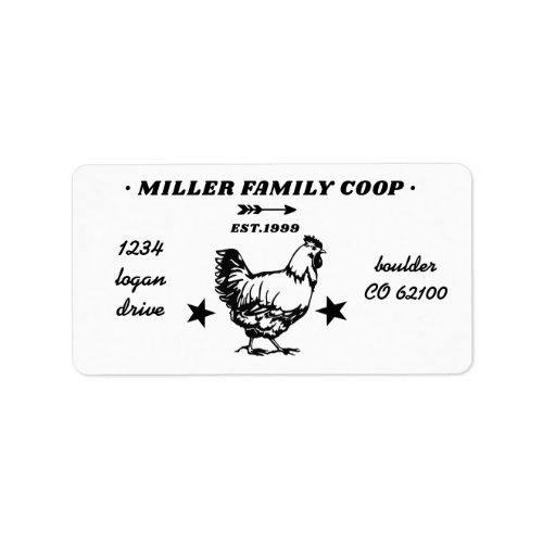 family coop hen fresh eggs return address label