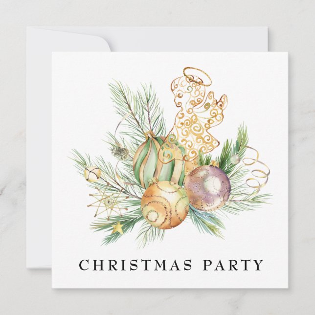 *~* Family Corporate AP20 Angel Christmas Party Invitation (Front)