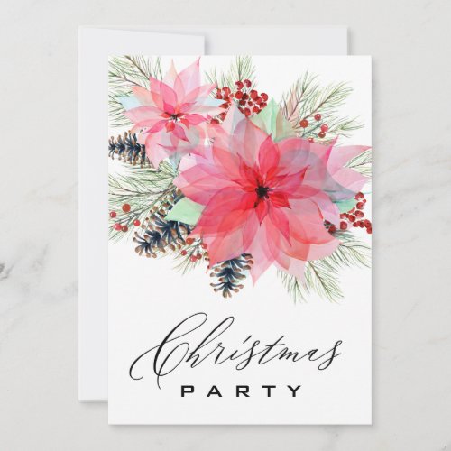  Family Corporate AP20 Poinsettia Christmas Party Invitation