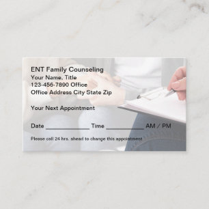 Family Counseling And Psychotherapy Appointment Card