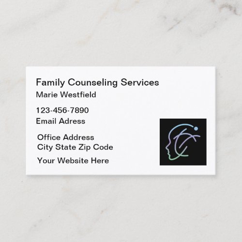 Family Counseling Glossy Business Cards