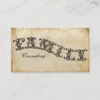 Family Counseling Vintage Paper Business Card by camcguire at Zazzle