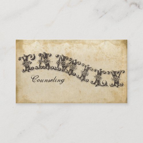 Family Counseling Vintage Paper Business Card