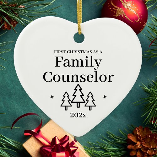 Family Counselor First Christmas Ceramic Ornament