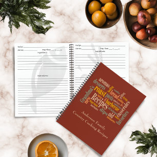 Family Country Cooking Recipes Sayings  Notebook