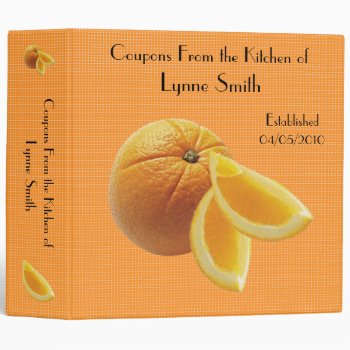 Family Coupon Binder-- Orange Design 2.8 " 3 Ring Binder by Lynnes_creations at Zazzle