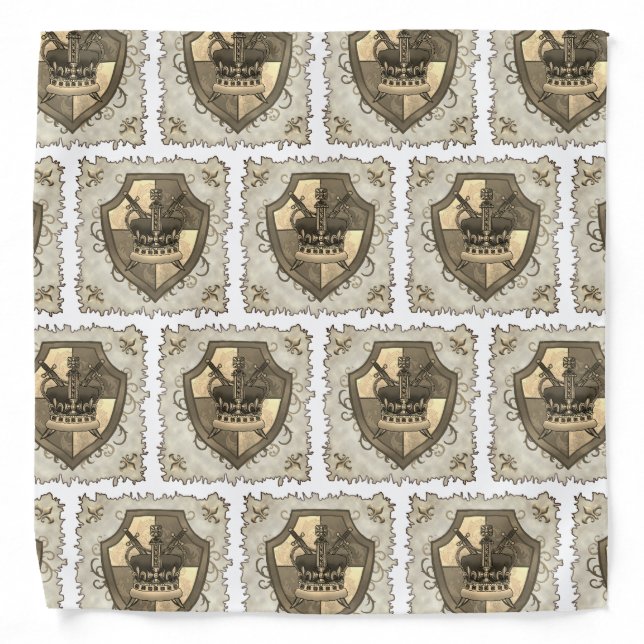Family Crest Crown Surname   bandana (Front)