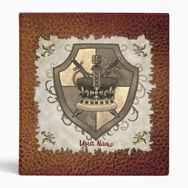 Family Crest Crown Surname  Binder (Front)