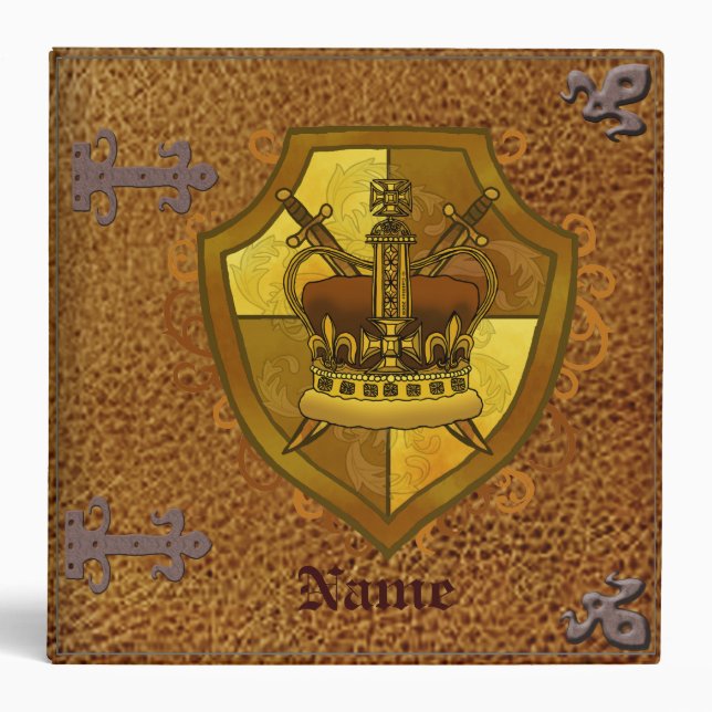 Family Crest Crown Surname binder (Front)