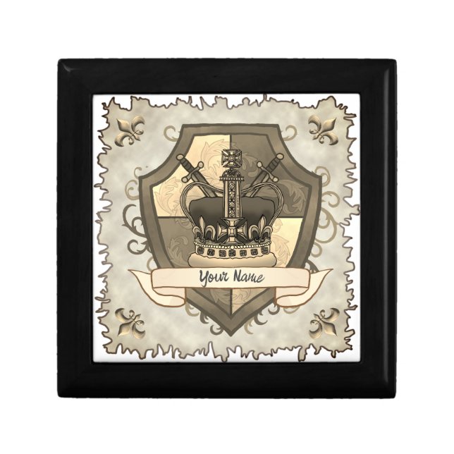 Family Crest Crown Surname  Gift Box (Front)