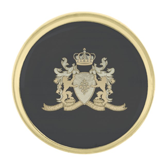 Family Crest  Gold Finish Lapel Pin (Front)