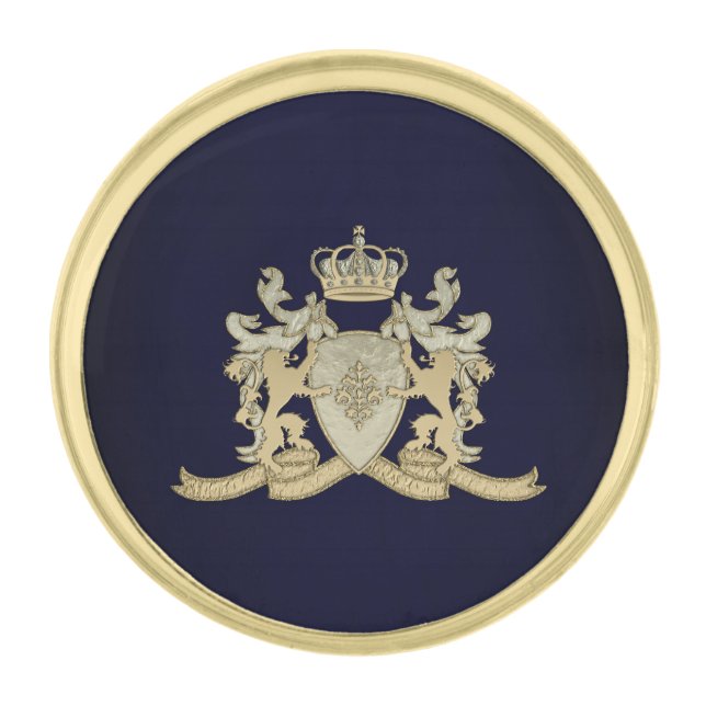 Family Crest Gold Finish Lapel Pin (Front)