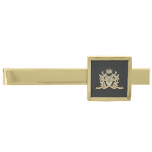 Family Crest Gold Finish Tie Bar